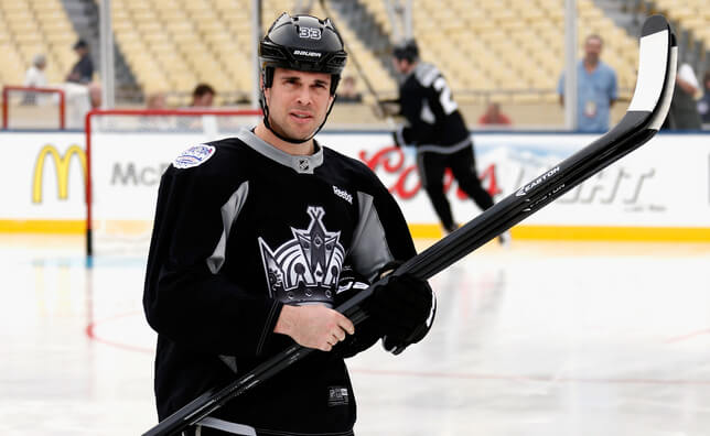 LOS ANGELES, CA - JANUARY 24:  Willie Mitchell #33 of the Los Angeles Kings attends practice in preparation for the 2014 Coors Light NHL Stadium Series against the Anaheim Ducks at Dodger Stadium on January 24, 2014 in Los Angeles, California.  (Photo by Gregory Shamus/NHLI via Getty Images)